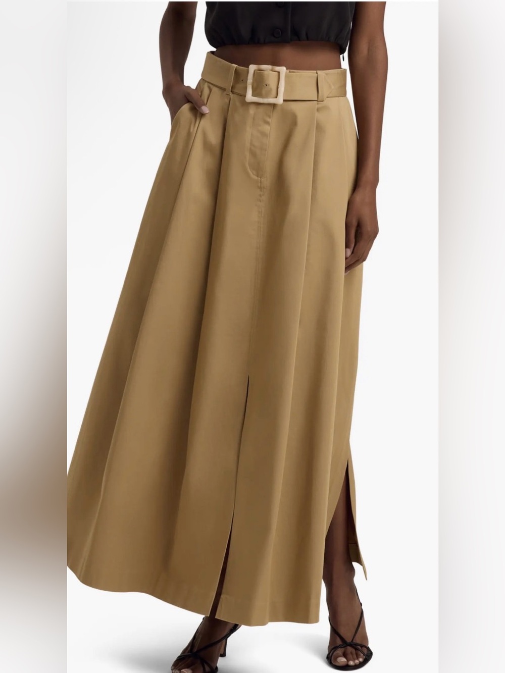 Favorite Daughter The Gabby Belted Stretch Cotton Skirt 8